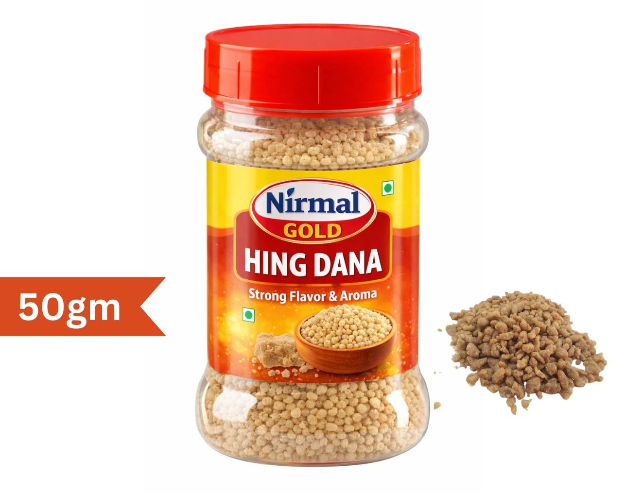 Nirmal Gold Hing Dana 50GM | Premium Asafoetida Granules | Strong Aroma & Authentic Flavor